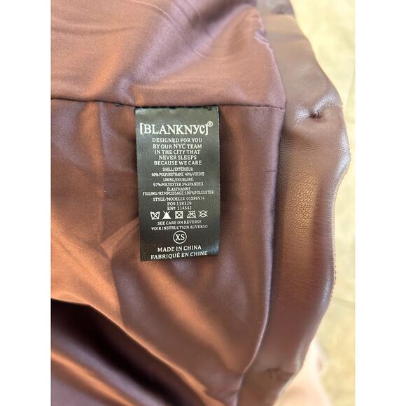 BLANK NYC Burgundy Faux Leather HOT SHOT VEST with Belt Small 4-8 NEW - Picture 8 of 10